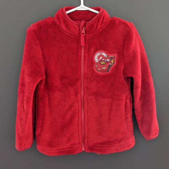 Disney Cars red soft & fluffy zip up sweater